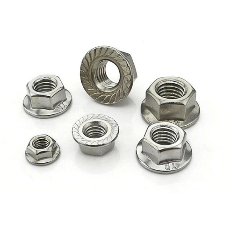 六角法兰螺母 防滑带垫螺丝帽镀锌六角锁紧螺母防滑防脱法兰螺母