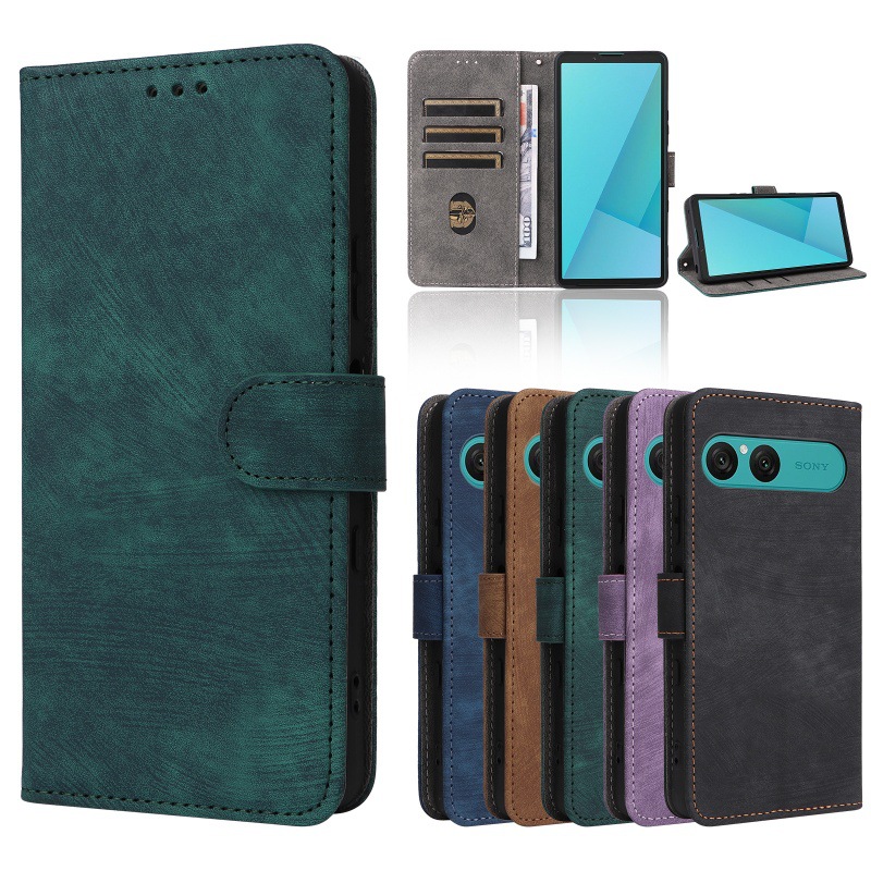 Suitable for Sony Xperia 10 Vii Mobile Phone Case Card Holder Mobile Phone Leather Case Anti-Theft Rfid Lanyard Money
