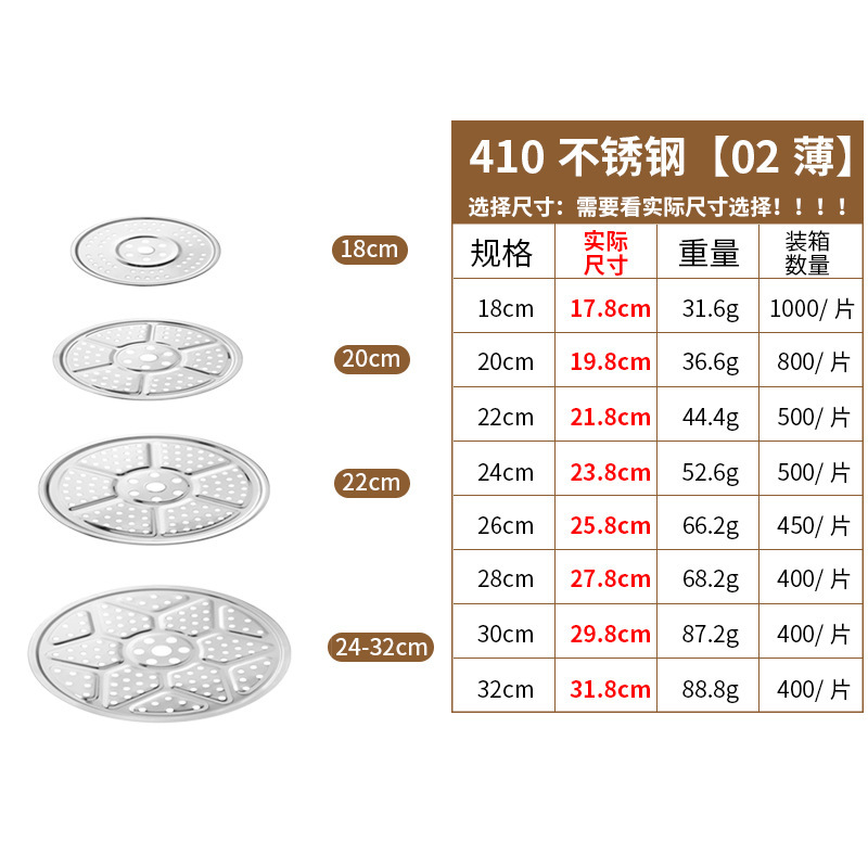 18-60不锈钢蒸片02/03/04 加厚蒸架三角蒸盘可拆脚蒸笼片馒头炊片|undefined