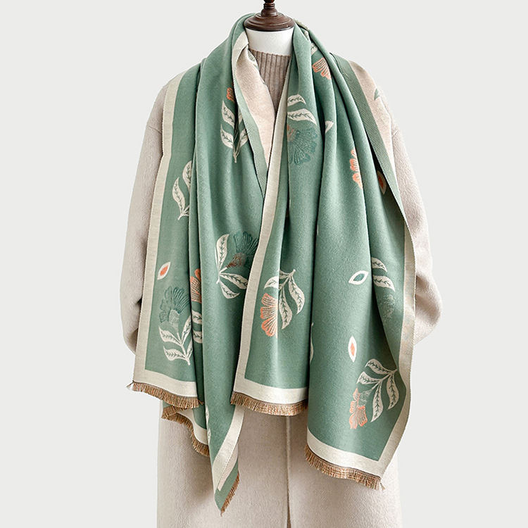 Bufandas coreanas de cachemira de dama 2025 pájaros con un bufón de aire acondicionado que se vuelve más grueso y cálido