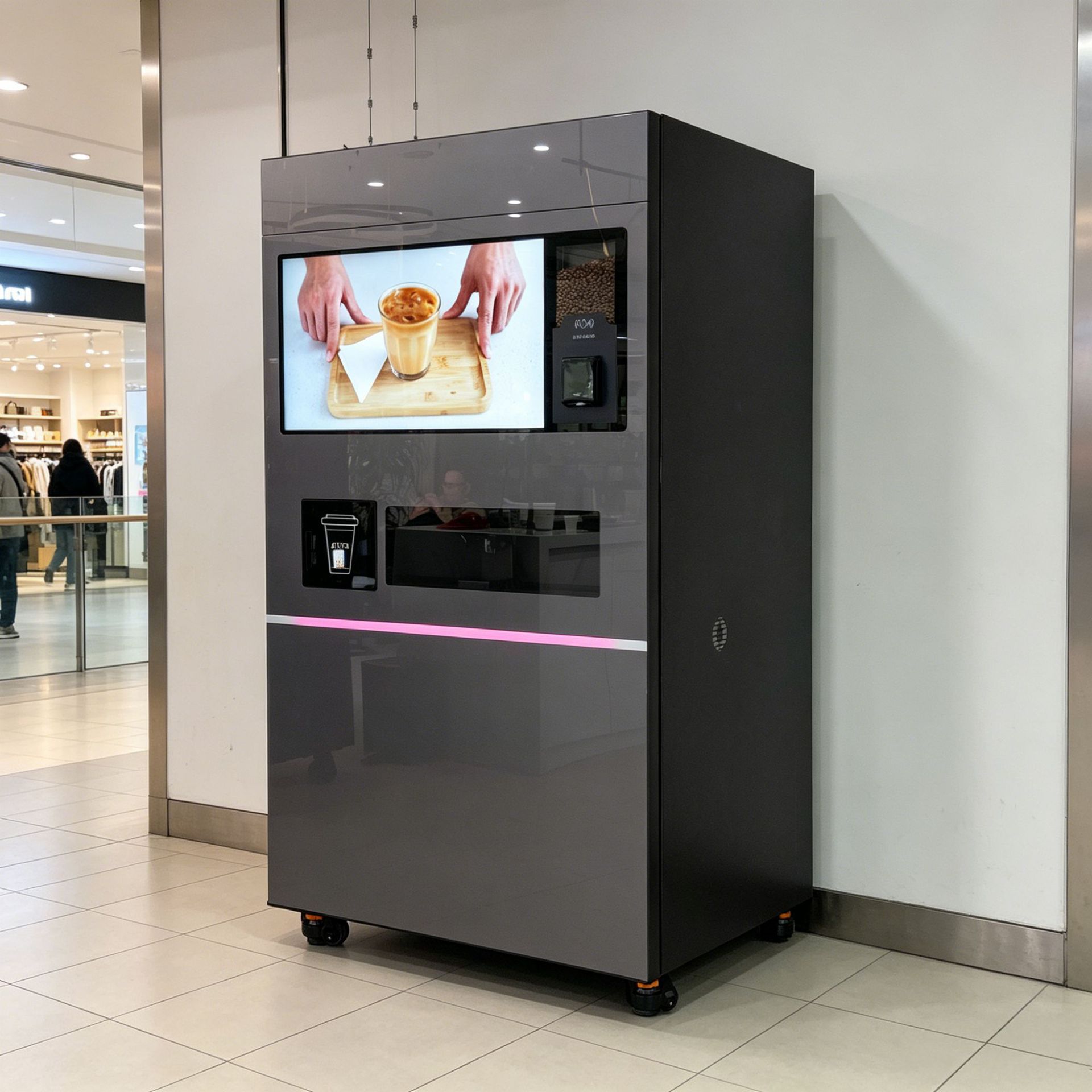 Máquina de té y café de autoservicio no tripulada Bebida de frutas burbujas / té de lujo / café molido más de 50 tipos de fórmula de bebida