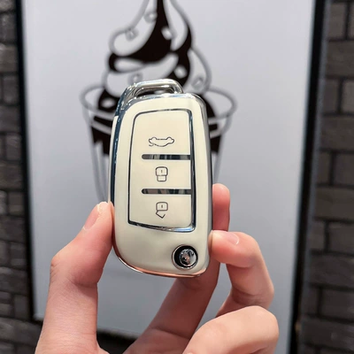 Car key bag — Vision x6 King Kong x1 Borui - geely-c-folding-3-keys-single-shell-white