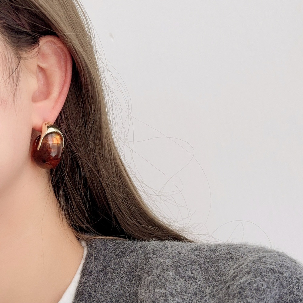 20g Weight 925 Sterling Silver Ear Needle Material Ear Studs Classification 1 Pair Quantity Daily Occasion Resin, Copper Alloy Material Geometric Pattern Women's Gender Vintage Style Style 1 Pair Vintage Style Geometric Resin Copper Alloy Ear Studs 1