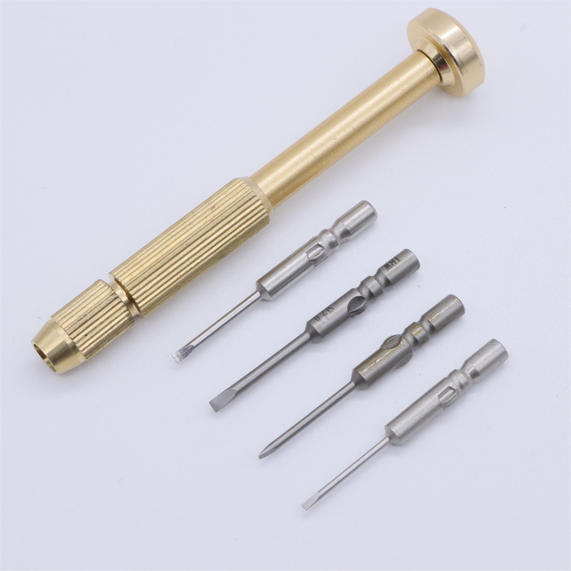 修表工具 铜质螺丝刀 一字 十字起子批 手表维修可换头螺丝批刀头