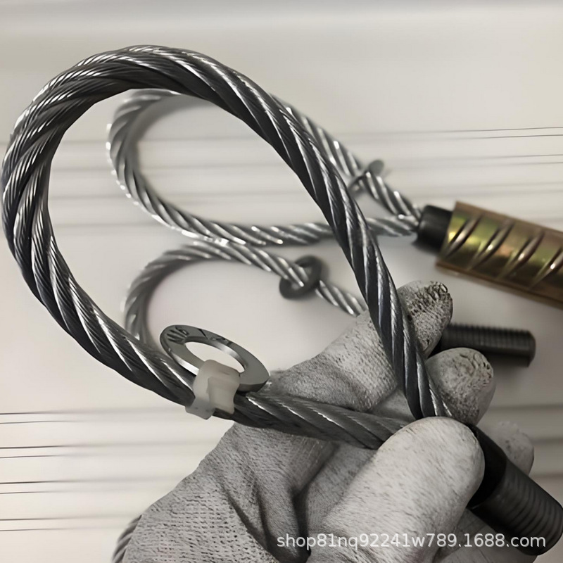 预制混凝土配件光面镀锌不锈钢钢丝绳螺纹吊环吊索防滑耐磨