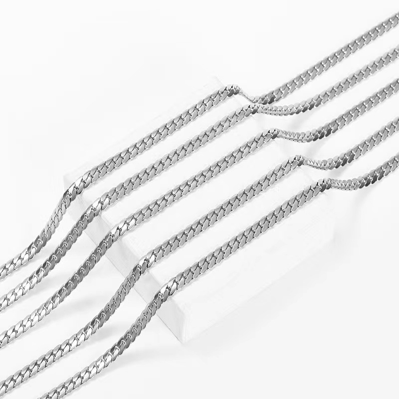 Titan-Halskette mit NK-Verschlüsselung, Herren-Schlüsselbeinschmuck aus Edelstahl im kubanischen Stil, europäischer und amerikanischer Modeschmuck, schlicht_voghion.com