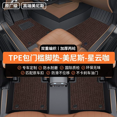 car floor mat for the: Modelə uyğun ayaqaltı - five-seater-thickened-materialdouble-layer-modeltpe-threshold-mats-menis-nebula-coffee