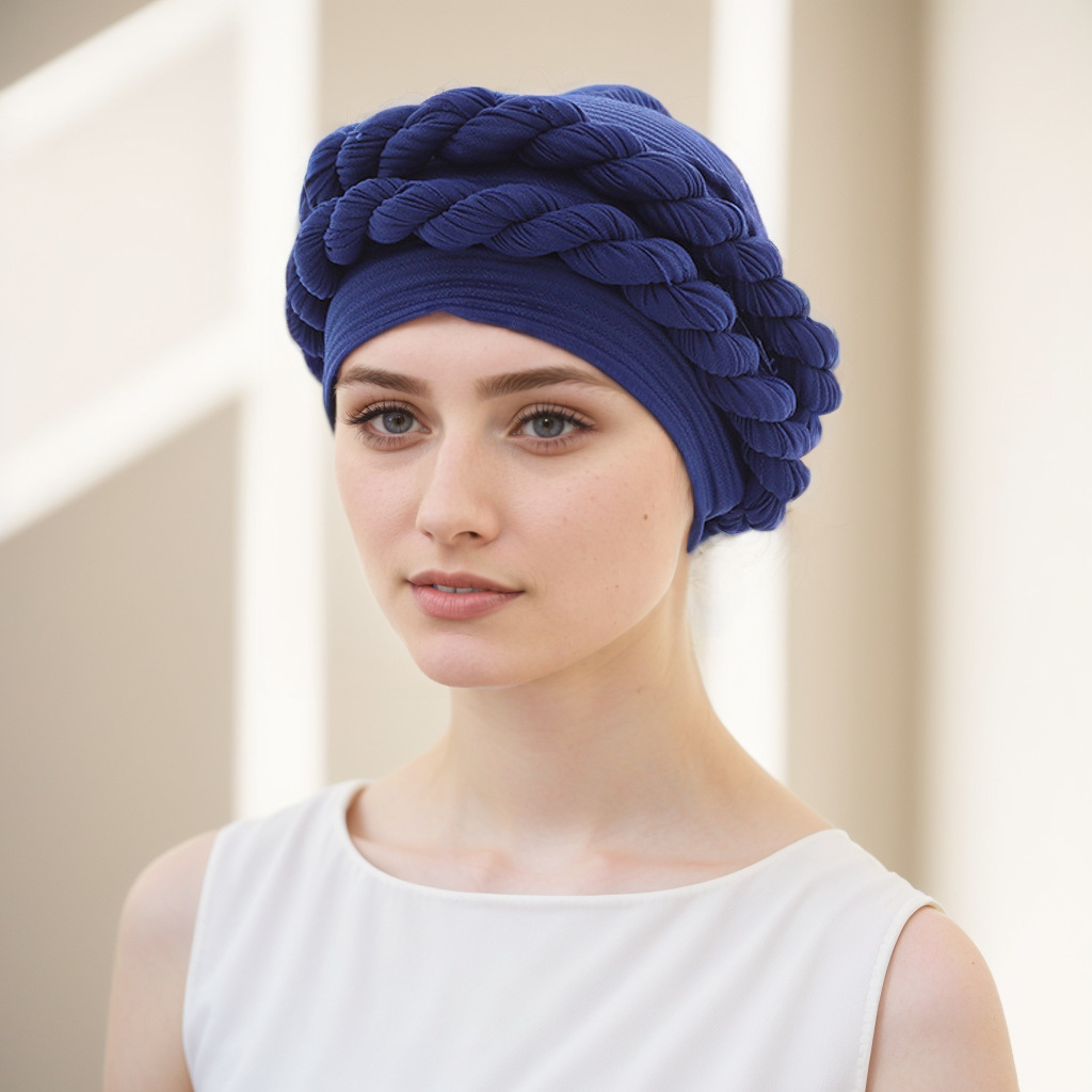 Uus Baotou müts punutud müts Linasest kortsutatud punutud moslemimüts_voghion.com