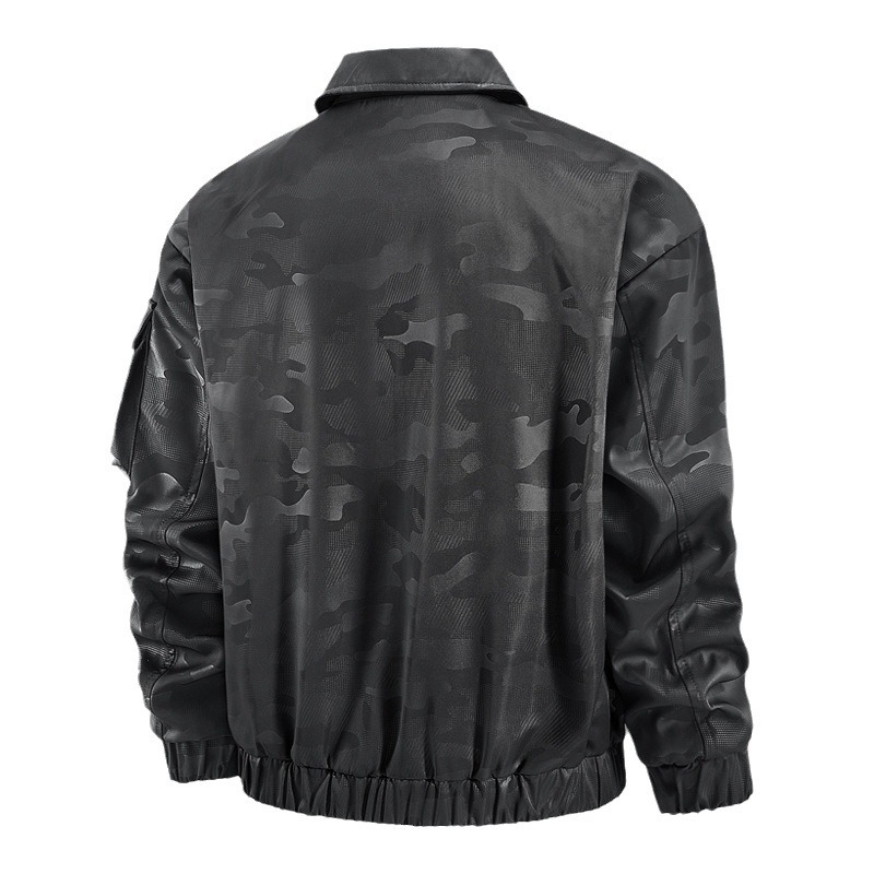 Primavera y otoño para hombres herramientas casuales con cremallera retrógrada trajes de vuelo de béisbol cuello chaqueta de camuflamiento chaqueta multifuncional chaqueta