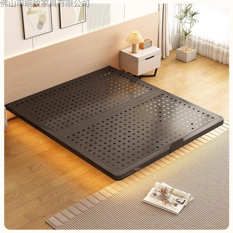 2025 New Suspended Bed Iron Frame Bed Household Stainless Steel Hole Board Without Backrest and Bedside Wrought Iron Suspended Bed Frame