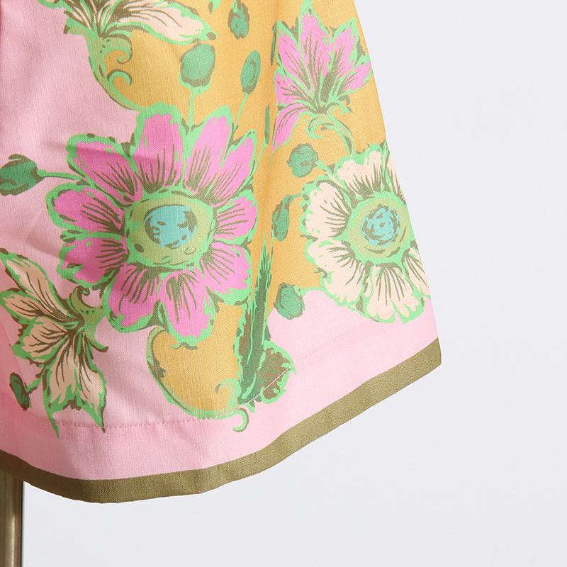 Summer Unique Print Design Shirt Top Casual Shorts Suit Women Two Piece Suit 17 Summer Unique Print Design Shirt Top Casual Shorts Suit Women Two Piece Suit