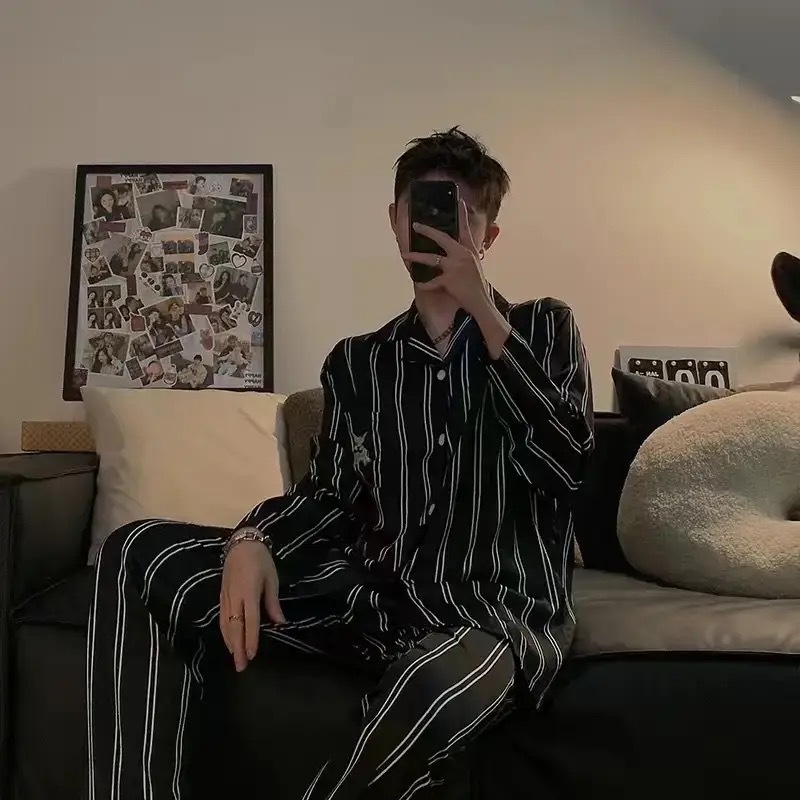 [남성긴팔바지] 줄무늬 강아지