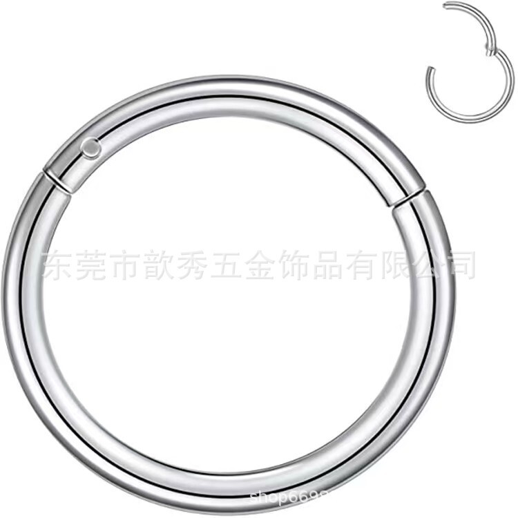 Xinxiu Amazon cross-border e-commerce stainless steel nose round seamless closed aperture puncture jewelry multi-function ring