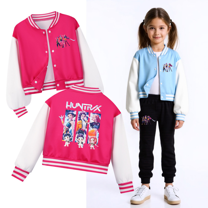 Kpop猎魔女团 春秋儿童短款棒球服套装  4853|undefined
