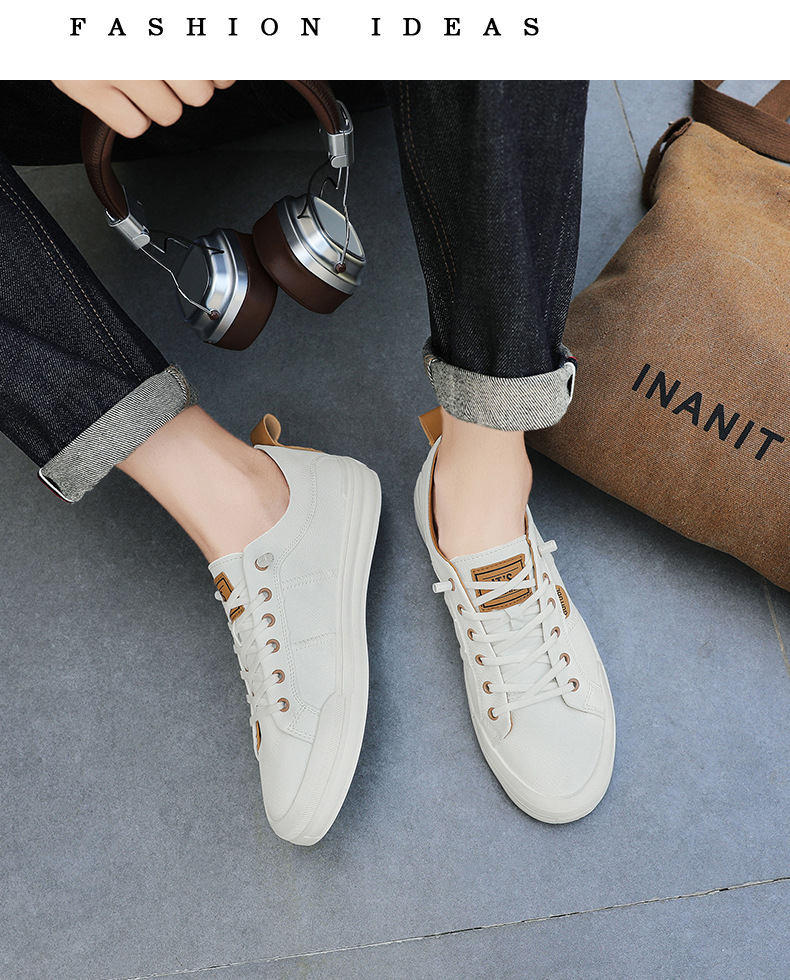 New Men's White Sneakers Cross-border E-commerce, Trendy Versatile Sports Casual Shoes For Men_vogvips.com