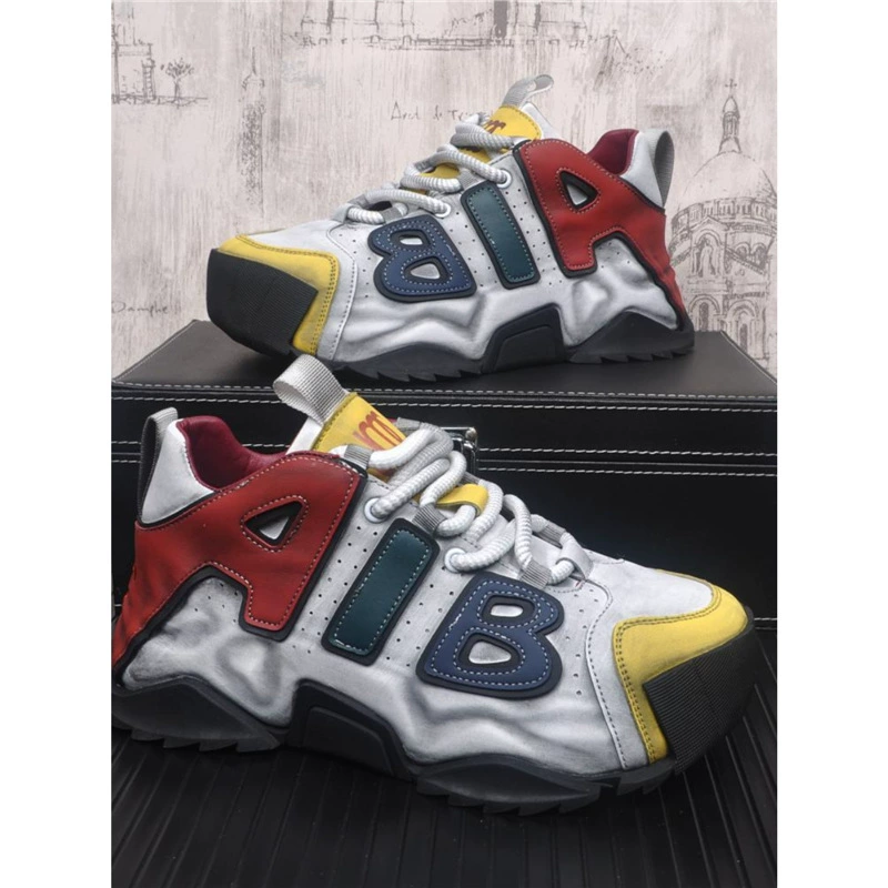 Мужская обувь 2025 весна новый ретро старый папа обувь мужской прилив с толстым дном