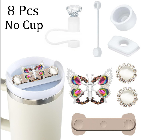 Amazon taza de calor cuentas brazalete llavero botella de agua colgante margarita gorra de paja flor colgante taza cubierta