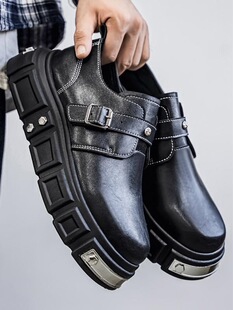 D 62671 Leather Black Korean Style Men's Shoes �n���ɫƤЬ