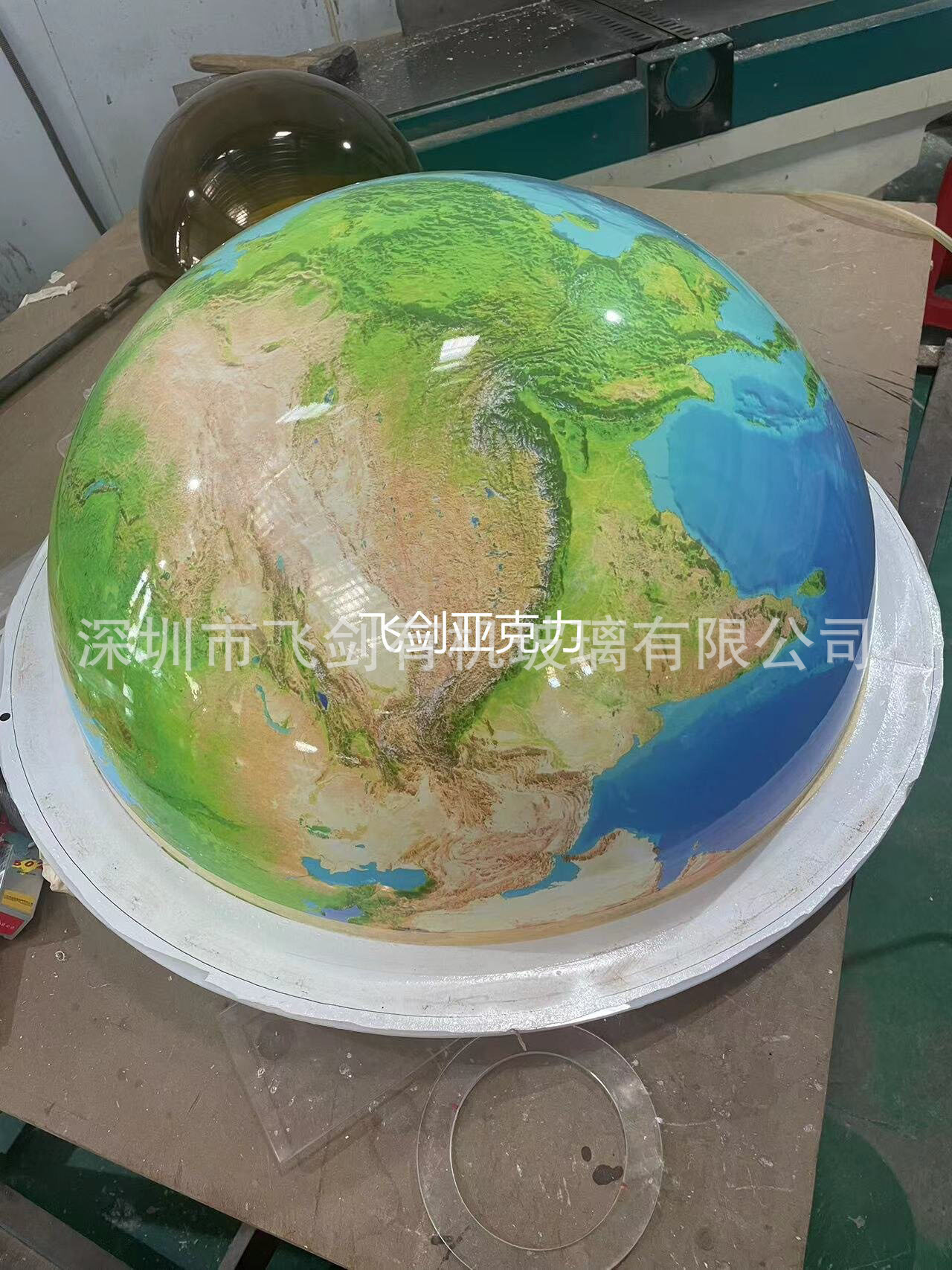 飞剑亚克力有机玻璃半球圆球图案球装饰球大肚子球简约发光球