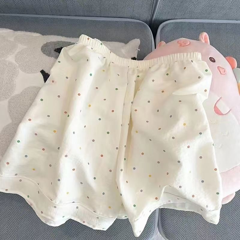 Nube de algodón pijama de mujer grande suelto pantalones cortos de mangas cortas de verano nuevo dormitorio se puede usar ropa para el hogar
