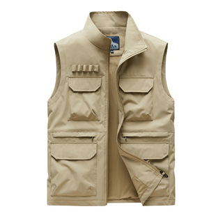 Multi-Pocket Vest Men's Spring and Autumn Quick-Drying Thin Casual Photography Fishing Suit Outdoor Tooling Waistcoat Vest Jacket