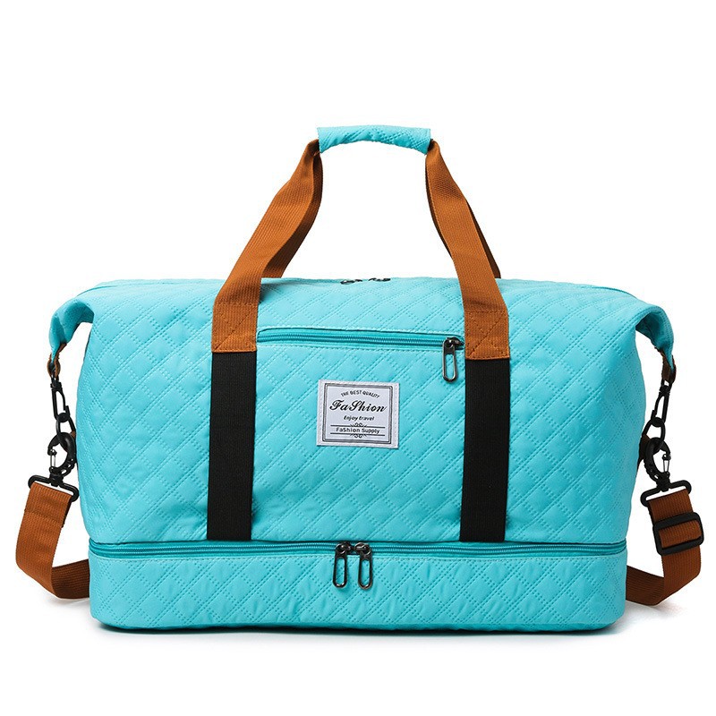 Bolsa de viaje de separación húmeda y seca portátil con varilla de tracción ajustable gran capacidad de almacenamiento de expansión ligera bolsa de equipaje de color de contraste bolsa de maternidad