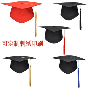 Factory Direct Sales 18-Year-Old Adult Hat, Printed School Badge Logo Bachelor's Hat, University Graduation Doctor's Hat