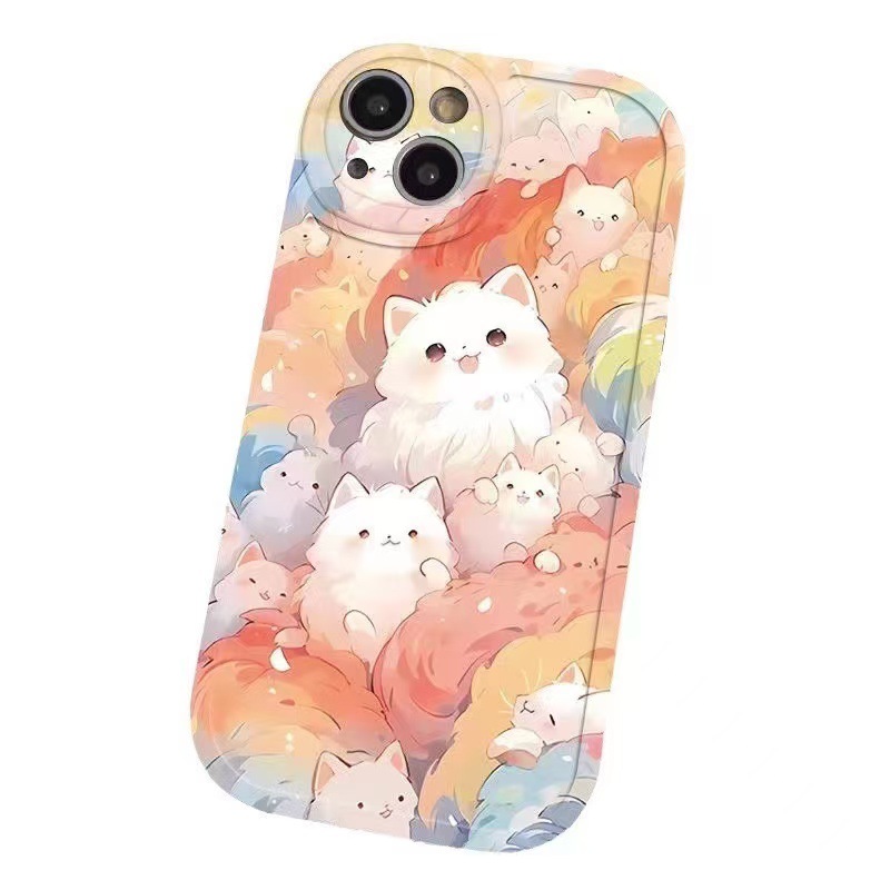 Cloud cat para iphone16promax funda para teléfono móvil lindo Apple 15pro anti-caída 14/13/nuevo 12x