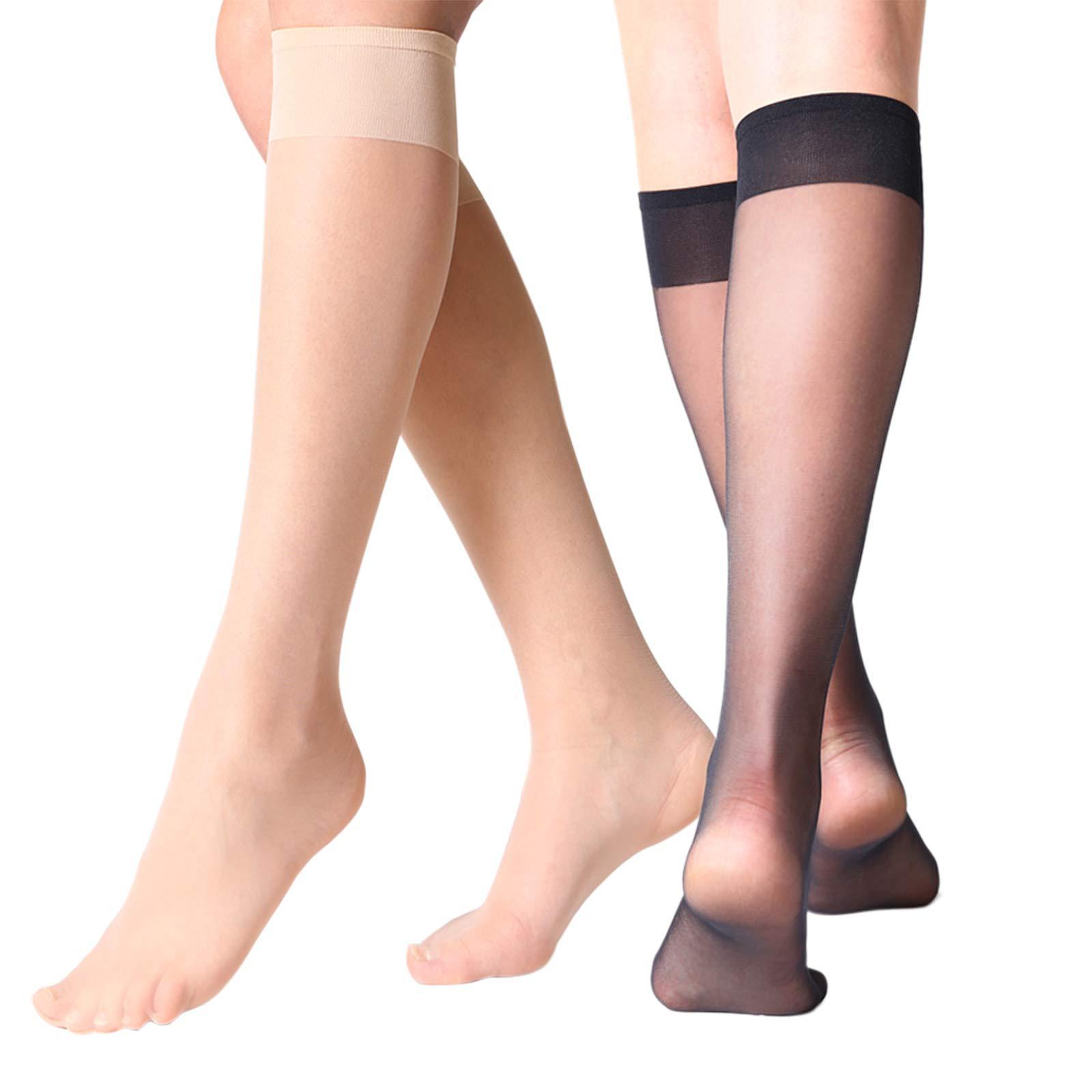 Mid-Calf Stockings for Women, Thin Summer Flesh-Colored Ultra-Thin Invisible Calf Socks, Half-Calf Stockings for Women