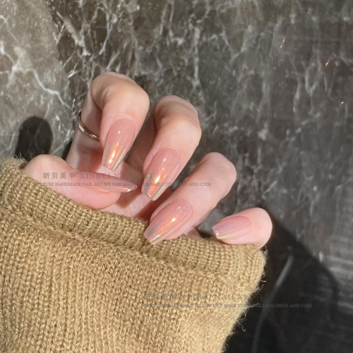 Top floor daughter white moonlight high-end sense gentle nude color pure lust moonlight powder simple handmade wearable nail polish