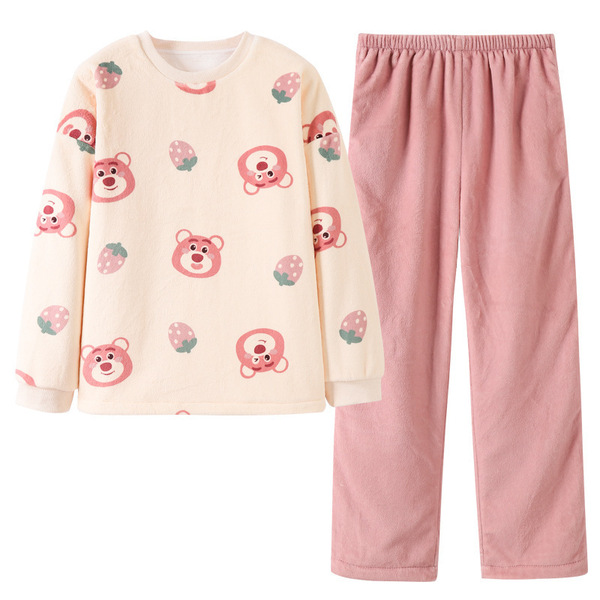 Demi-season coral velvet flannel pijama