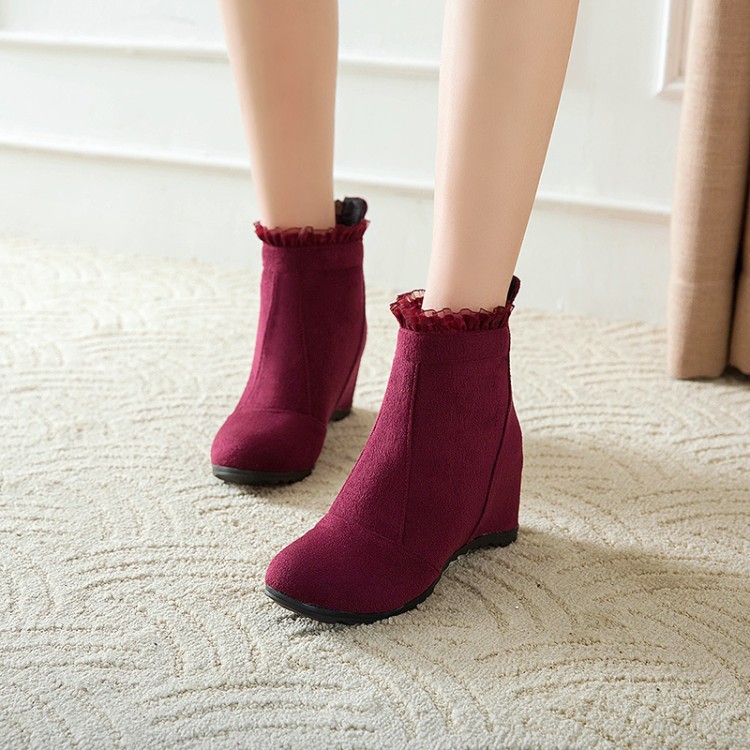 Low boots wedge heel heels
