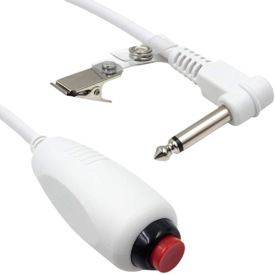 Línea de interruptor de botón de llamada de enfermera de un solo botón, línea de botón de llamada de emergencia 6,35 con clip