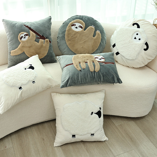 Modern simple cartoon cute sheep pillow pillow cover style living room sofa bedside office cushion pillow cover