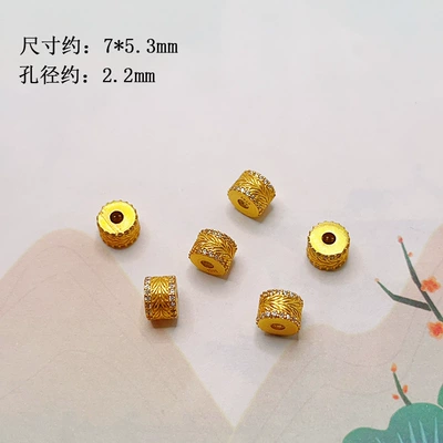 Zərgərlik ara hissələri | DIY semi-finished accessories wholesale - 7mm-diamond-encrusted-barrel-bead
