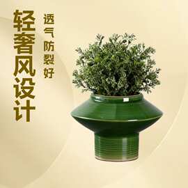 外贸热销菱形陶瓷花盆 轻奢风室内绿植装饰盆器