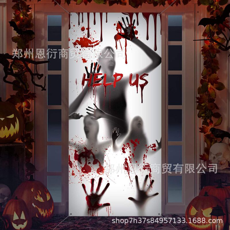 Amazon Bestseller: Scary Skull Halloween Door Curtain, Door Cover, Cross-Border Halloween Party Decoration, Porch Hanging Cloth Amazon Bestseller: Scary Skull Halloween Door Curtain, Door Cover, Cross-Border Halloween Party Decoration, Porch Hanging Cloth
