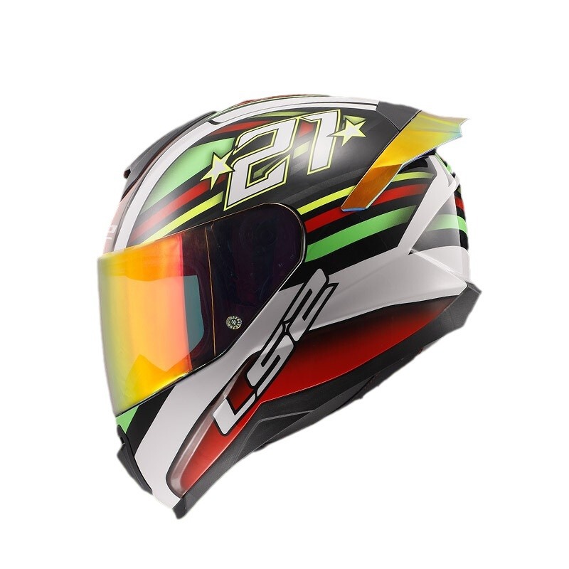 LS2 casco de la motocicleta casco completo de la motocicleta de los hombres hembra Four Seasons universal anti-niebla coche eléctrico cola grande enviar Bluetooth FF802