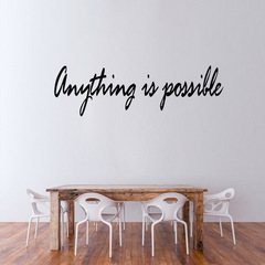 新款創意英文Anyting is possible裝飾貼花廠家跨境貨源牆貼PY-8A