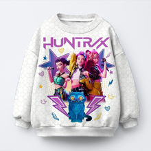 K-POP恶魔猎人Huntrix图案花样服装儿童时尚潮流圆领卫衣厂家直销
