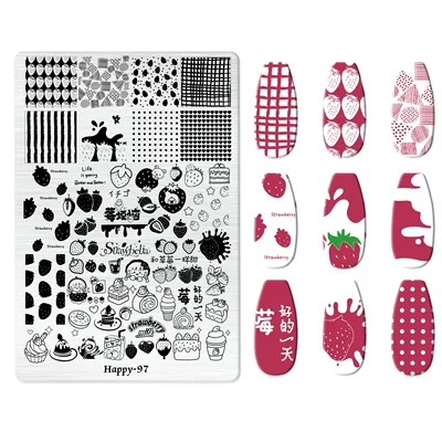 Dırnaq bəzəkləri: Plate Kt Cat Nail Art - happy-097-with-back-plate