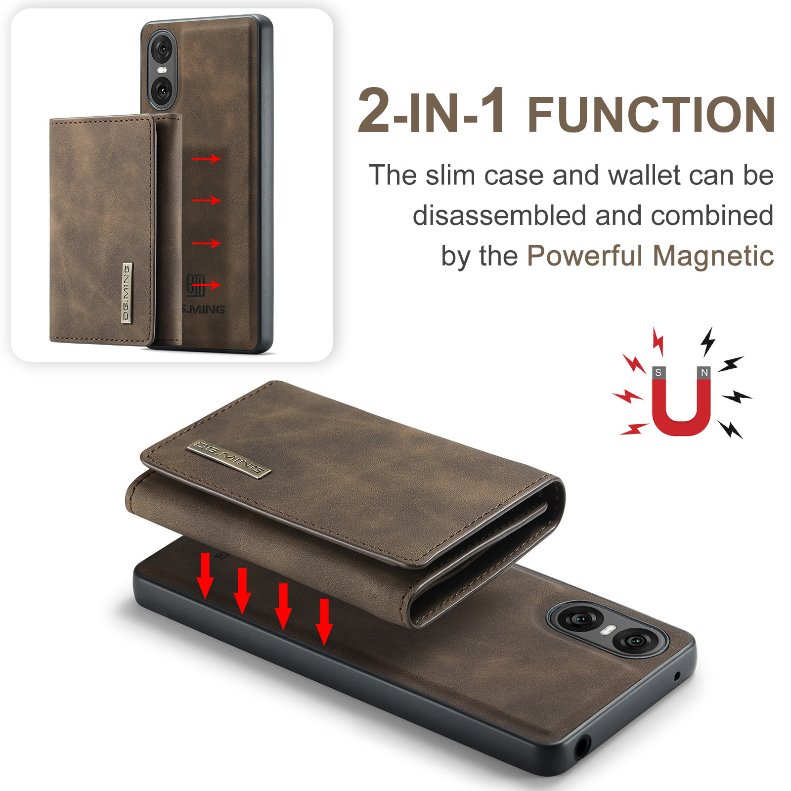 M1 for Sony Xperia 10 VI Protective Case Xperia 1VI Magnetic Split Wallet Phone Case 2024_voghion.com