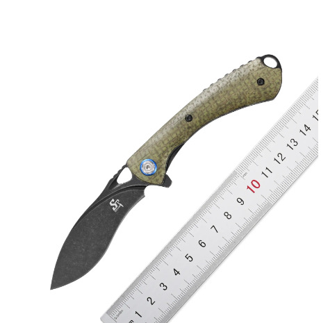 ST147折叠刀，14C28N钢刀片+G10/Micarta手柄，EDC工具野营刀