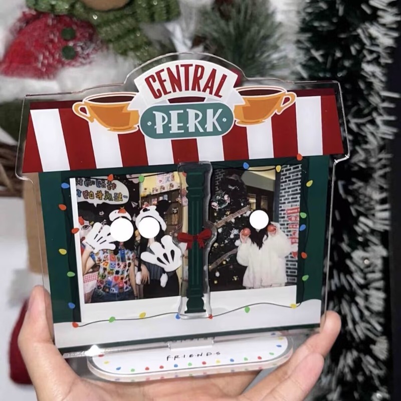 フレンズ クリスマス限定 アクリルフォトフレーム ポラロイド 3inch スモールカードディスプレイスタンド ダブルカードスタンド デスクトップ|undefined