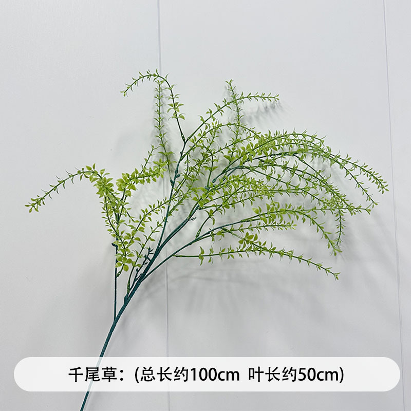 芦荀草绿植花龙须草假花白绿森系婚庆装饰自然风背景插花路引|undefined