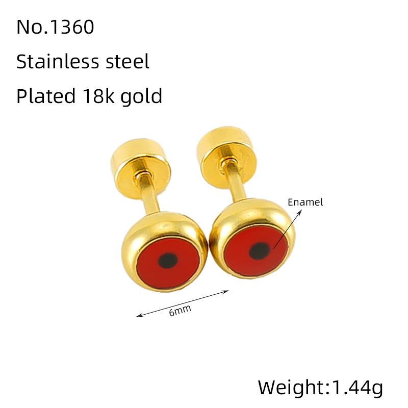 Pendientes pequeños de acero inoxidable, éxito de ventas en Amazon, para mujer, modernos y sencillos, redondos, con baño de oro de 18k, venta al por mayor