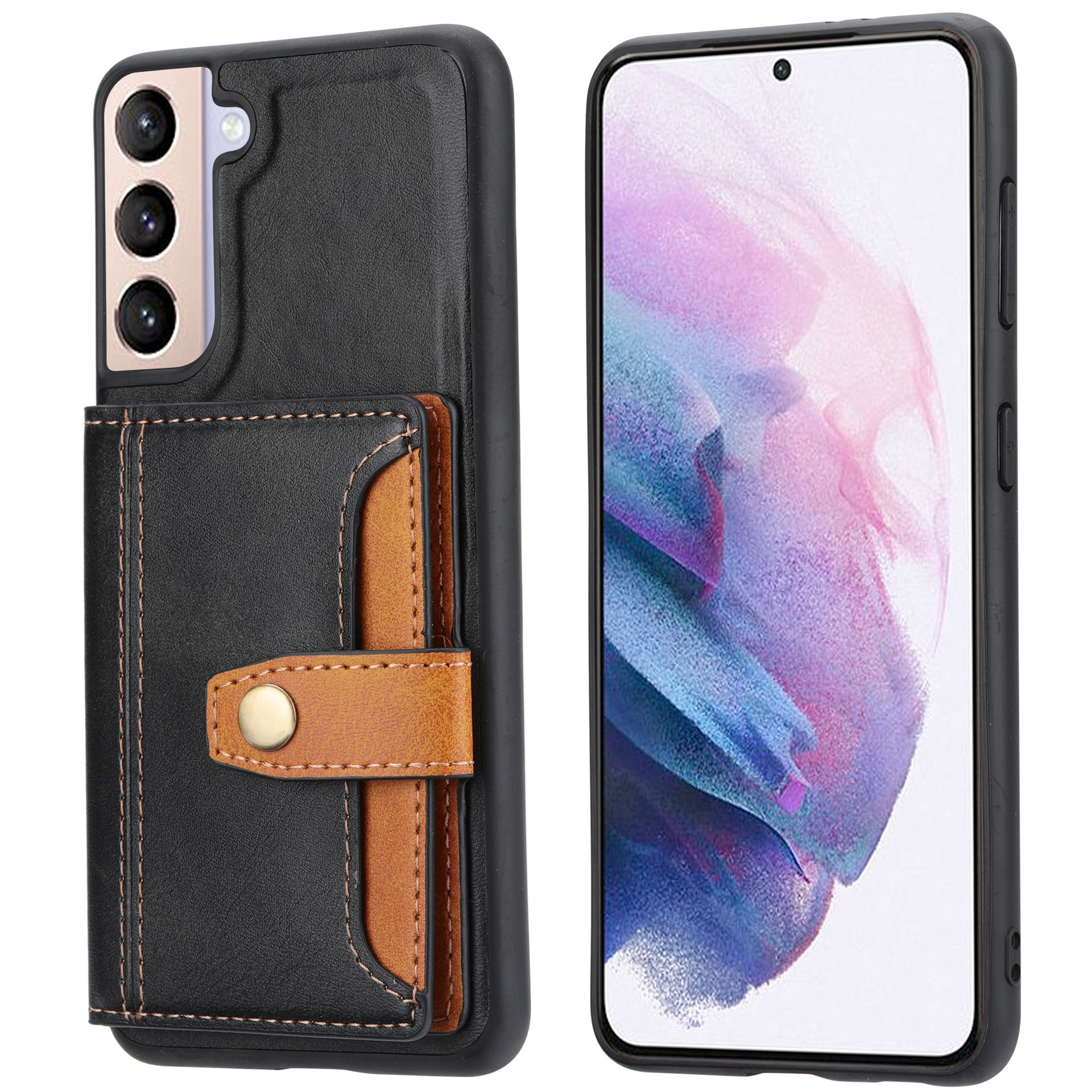 Adecuado para Samsung S22 caja del teléfono móvil S22 más color a juego titular de la tarjeta S22 ULTRA funda protectora de negocios image 4