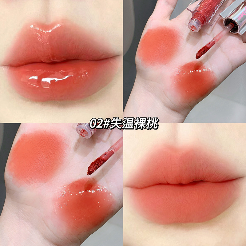 Gegebear deslumbrante doble esmalte labial mate espejo de agua no es fácil de descolorar lápiz labial al por mayor maquillaje transfronterizo