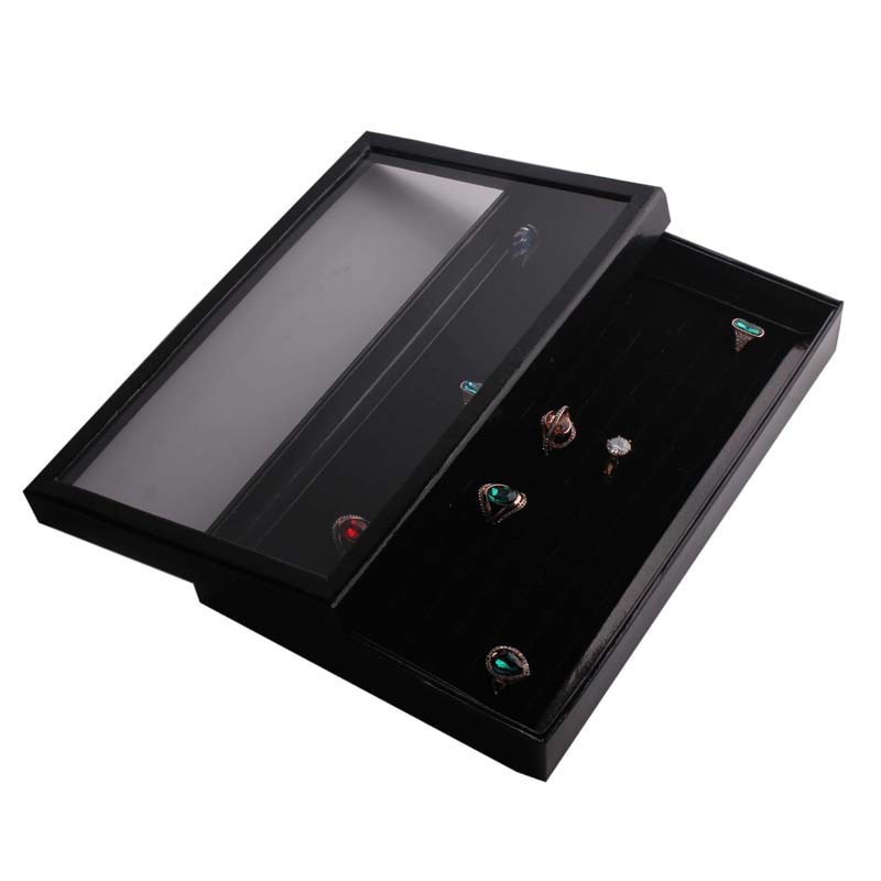 Caja de anillo de 100 bits de 100 ojos con tapa caja de oreja caja de joyería caja de almacenamiento de pantalla