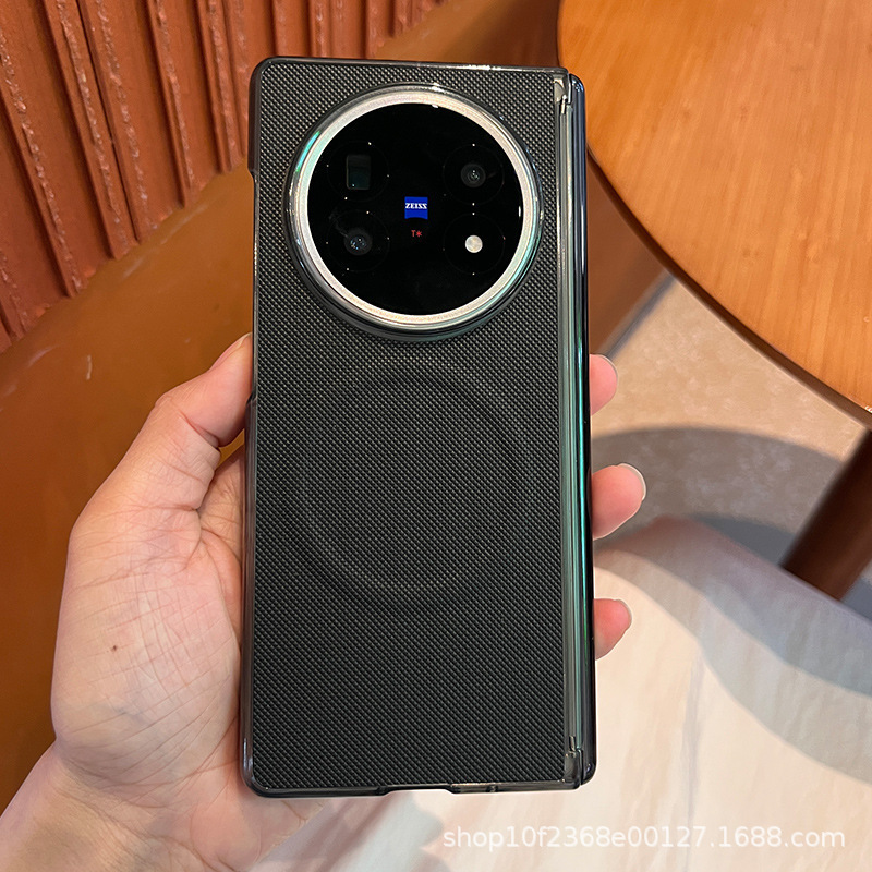 适用vivoxfold5保护壳磁吸壳双边中轴防摔商务时尚高级皮纹保护套|undefined